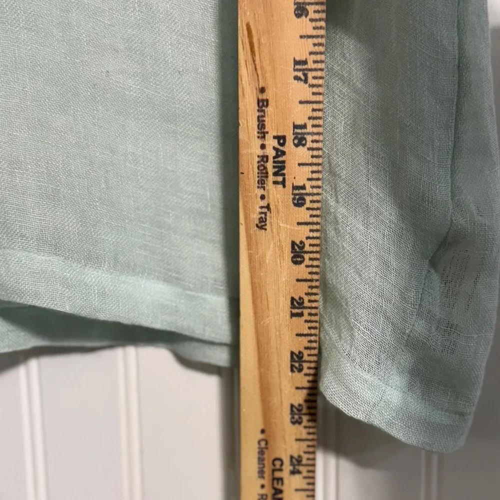 Eileen Fisher Women Medium Top Mint Green 100% Organic Linen Italian Fabric Boxy - Picture 6 of 9